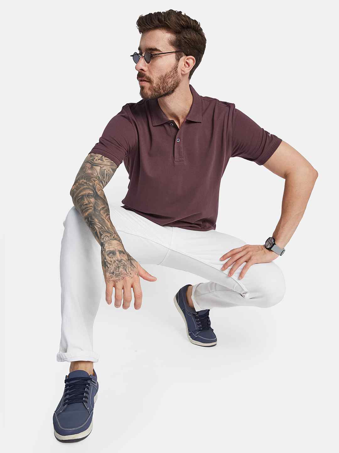 Octave Polo Collar Cotton T-Shirt