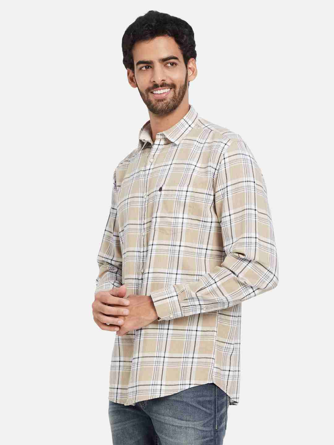 Mettle Checked Cotton Casual Shirt