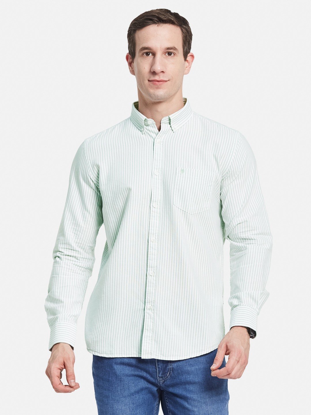 METTLE Men Multi Stripes Opaque Striped Casual Shirt