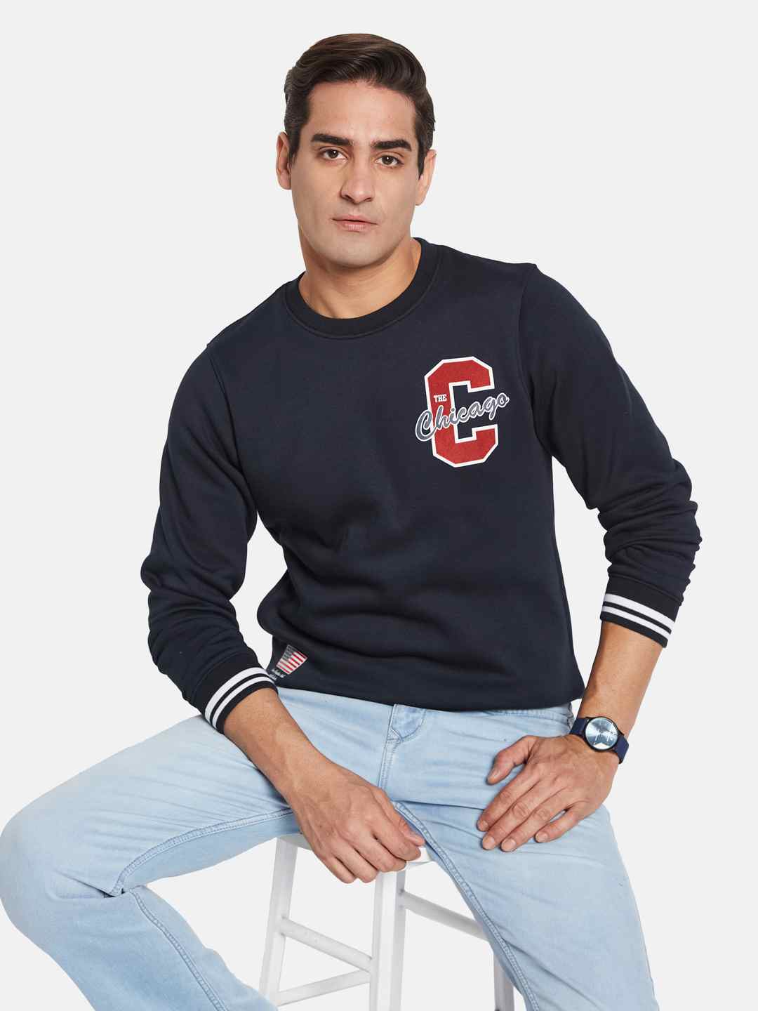 Octave Men Typography Printed Pullover Sweatshirt
