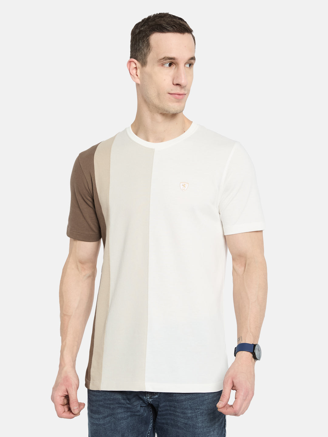 Octave Men Colourblocked T-shirt