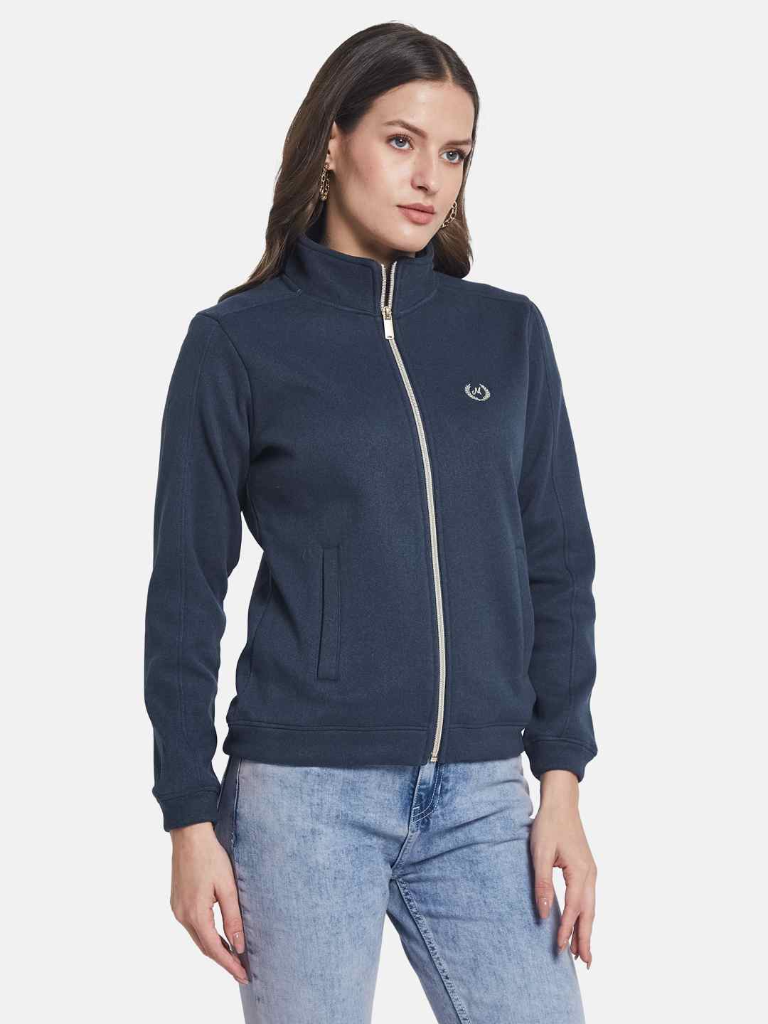 METTLE Women Mock Collar Sweatshirt