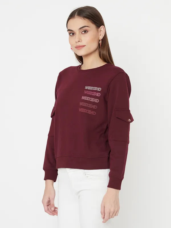 Mettle Women Maroon Sweatshirt