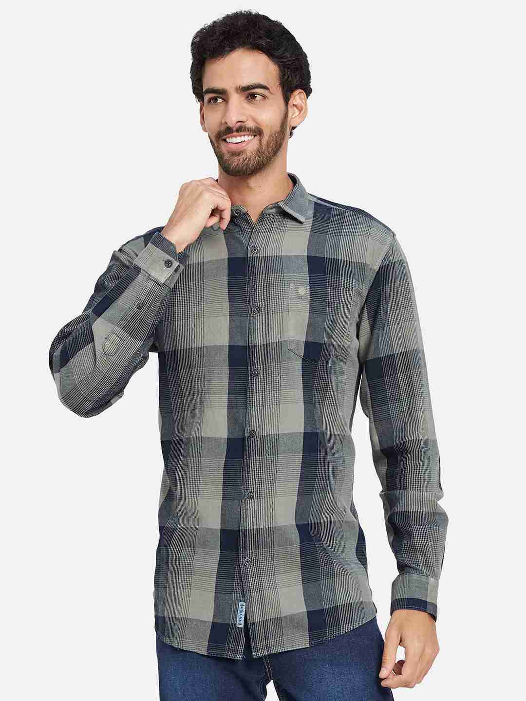 Mettle Checked Cotton Casual Shirt