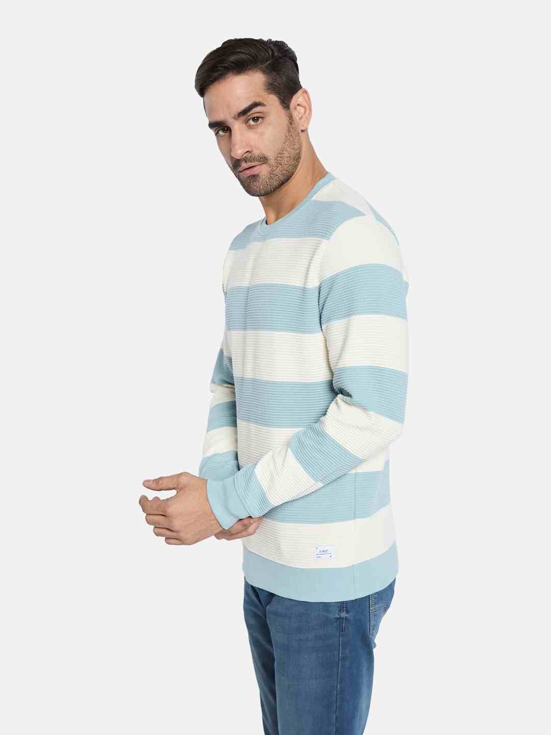 Octave Men Colourblocked Pullover Sweatshirt