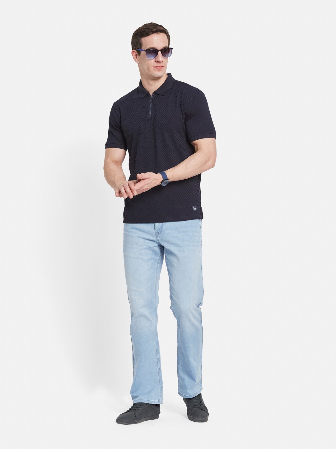 Octave Men Bootcut Light Fade Low-Rise Cotton Stretchable Jeans