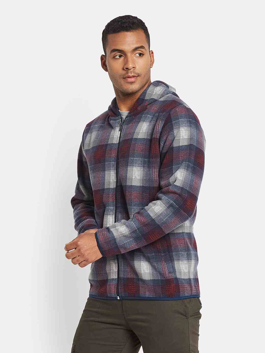 Octave Men Colourblocked Hooded Sweatshirt