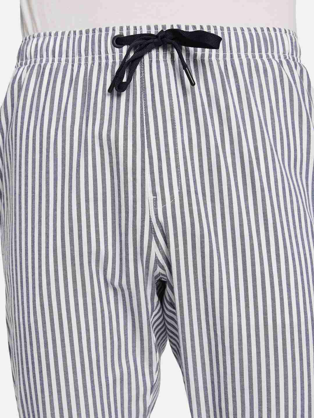 Octave Men Striped Cotton Track Pants