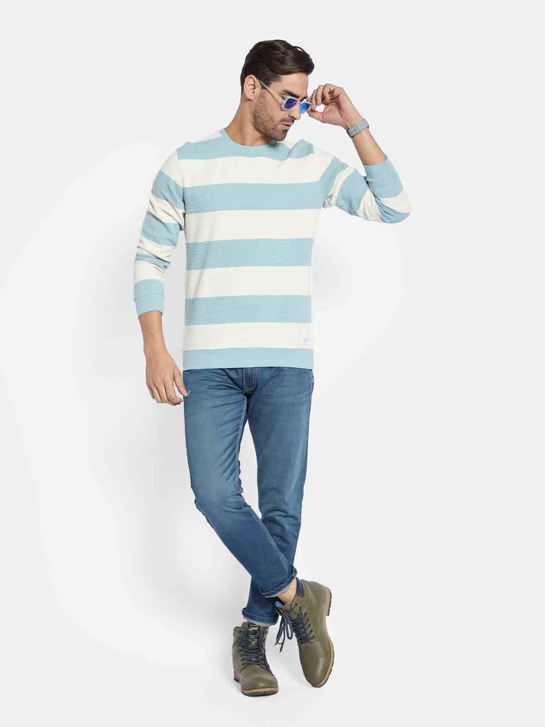 Octave Men Colourblocked Pullover Sweatshirt