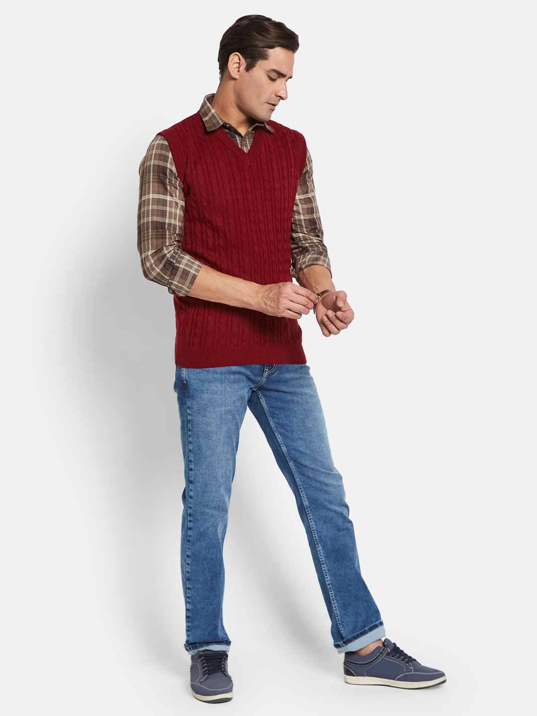 METTLE Men Cable Knit Sweater Vest