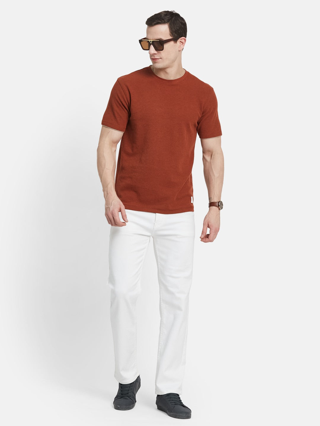 CORE ROUND NECK WAFFLE KNIT T-SHIRT