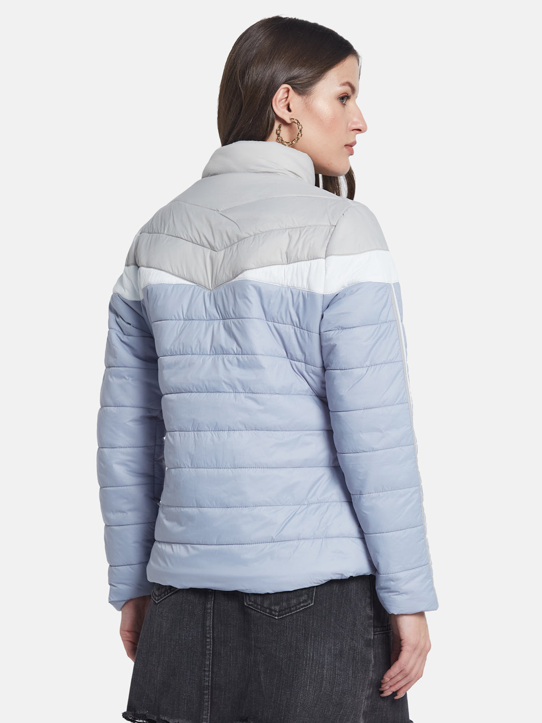 METTLE Women Colourblocked Padded Jacket