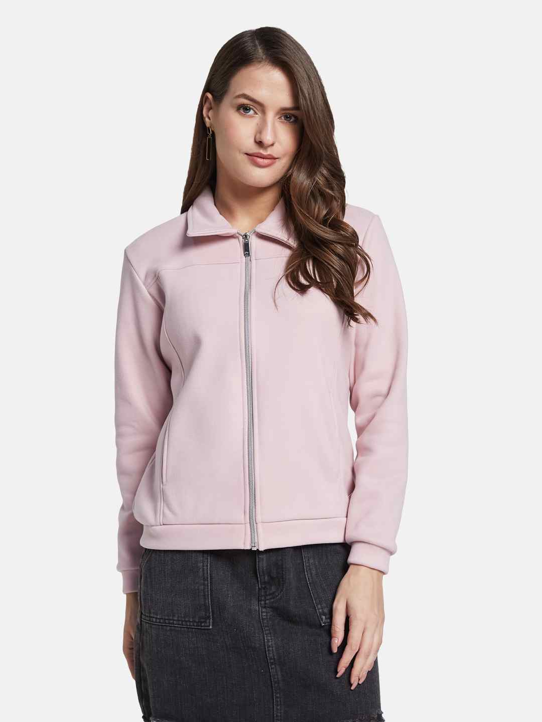 METTLE Women Shirt Collar Sweatshirt