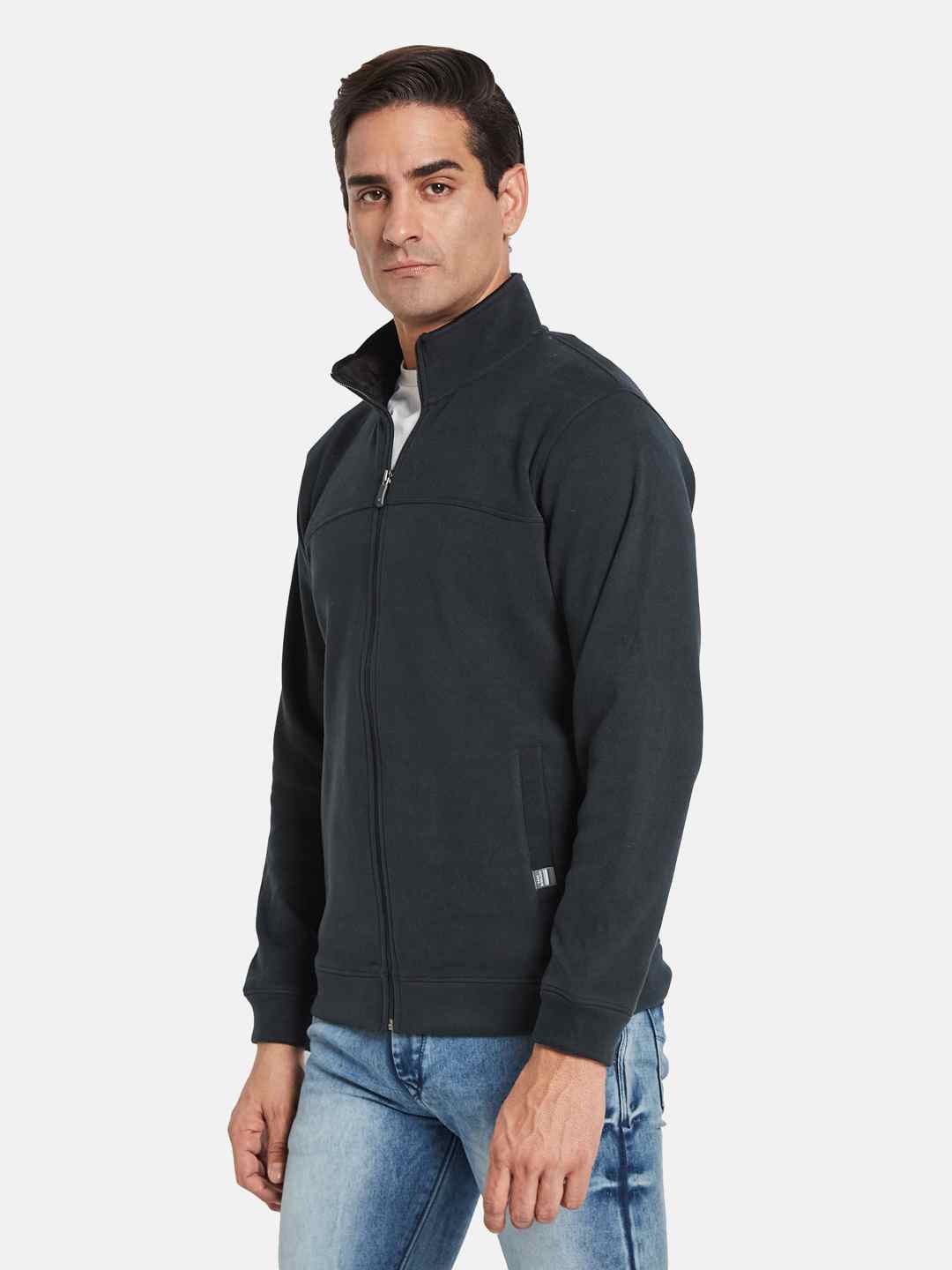 Octave Men Mandarin Collar Long Sleeves Sweatshirt