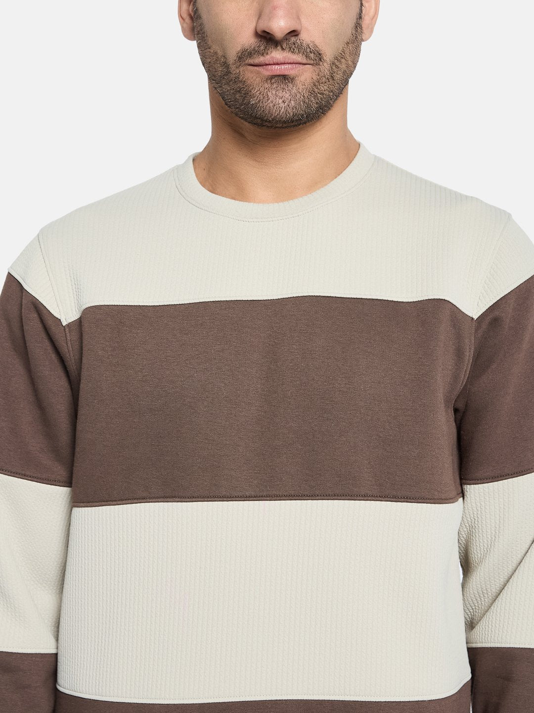 Octave Men Colourblocked Pullover Sweatshirt