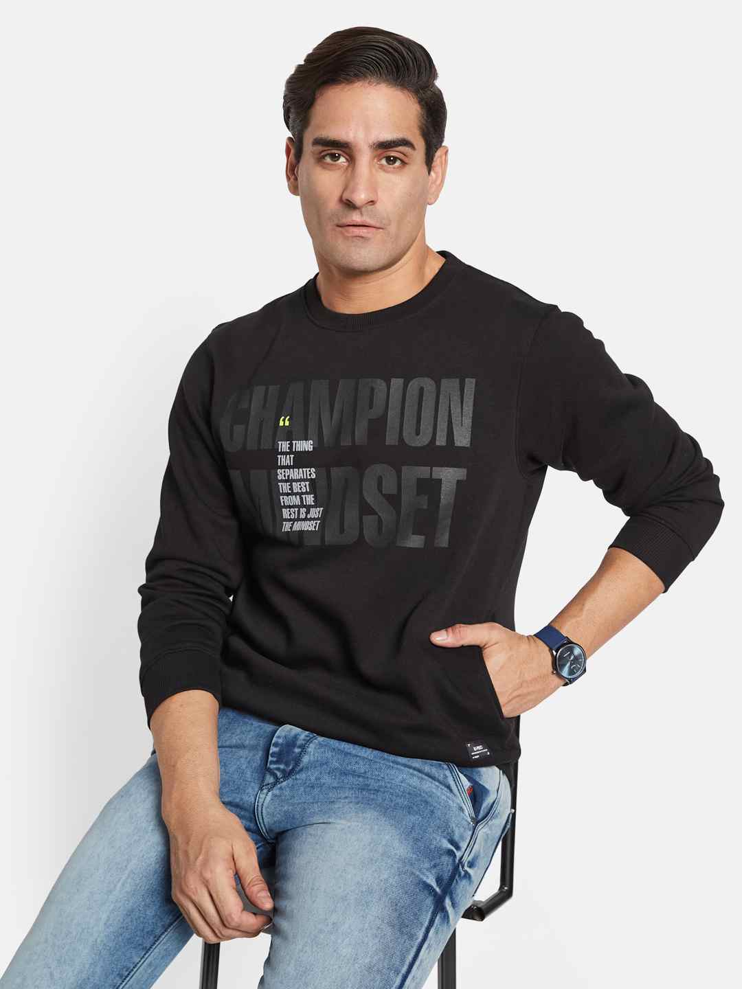 Octave Men Printed Pullover Sweatshirt