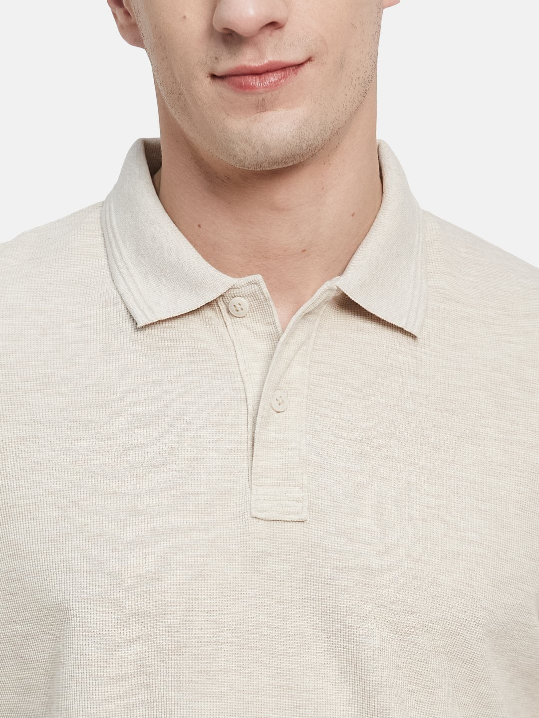 Octave Men Solid Polo Collar Cotton T-shirt