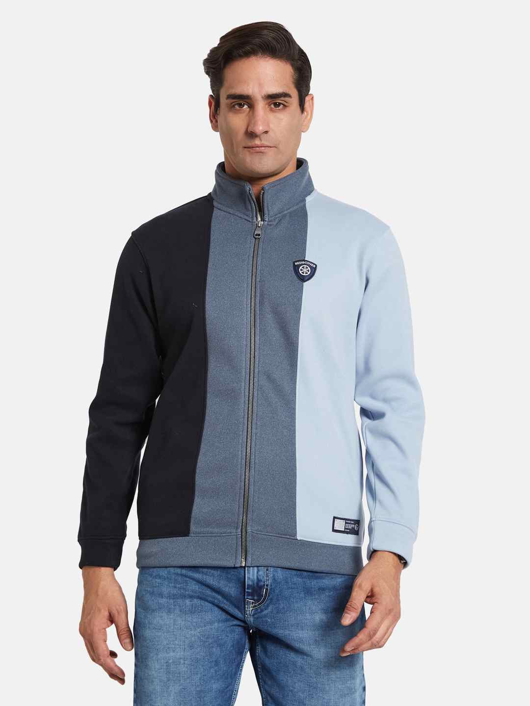 Octave Men Colourblocked Long Sleeves Sweatshirt