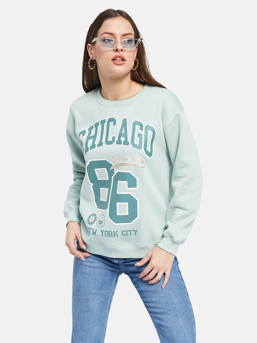 METTLE Women Printed Sweatshirt