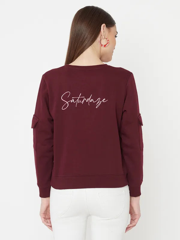 Mettle Women Maroon Sweatshirt