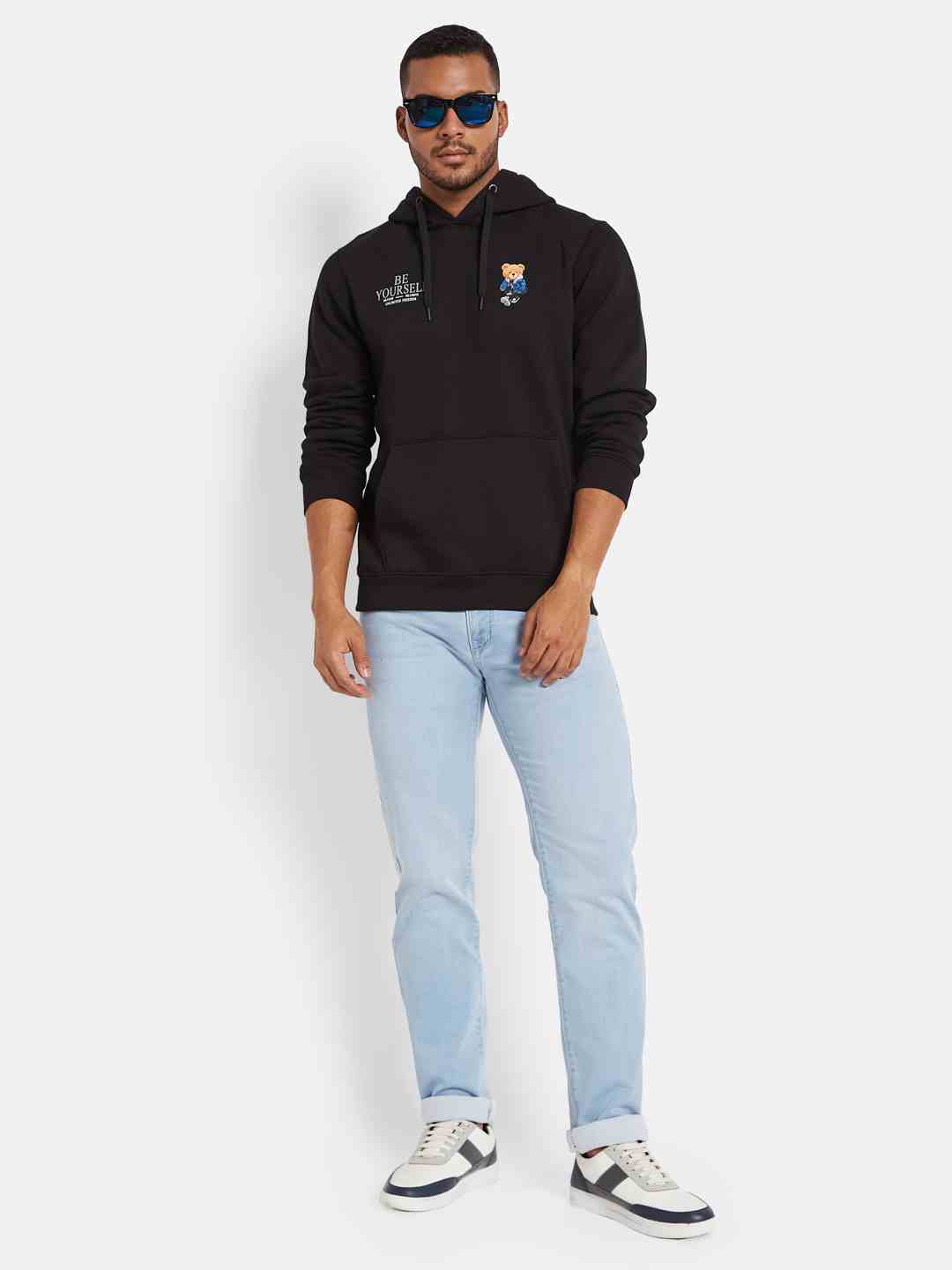 Octave Men Printed Hooded Sweatshirt