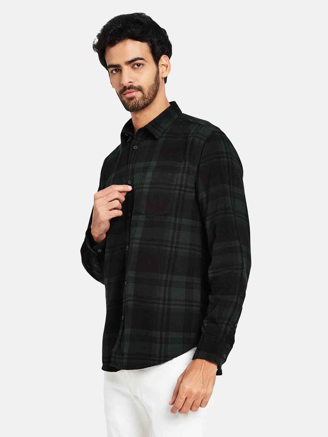 Mettle Tartan Checked Cotton Casual Shirt