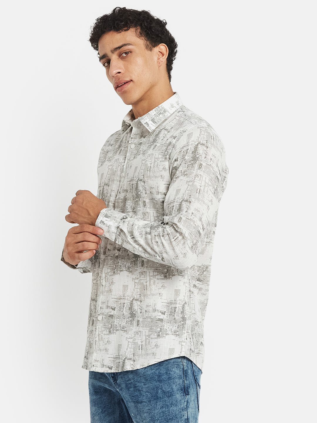 METTLE Men Printed Casual Shirt