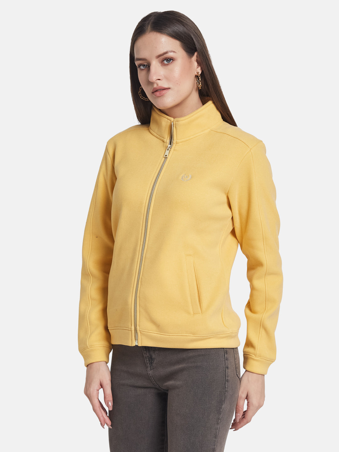 METTLE Women Mock Collar Sweatshirt