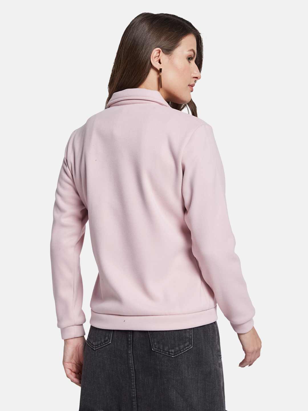 METTLE Women Shirt Collar Sweatshirt