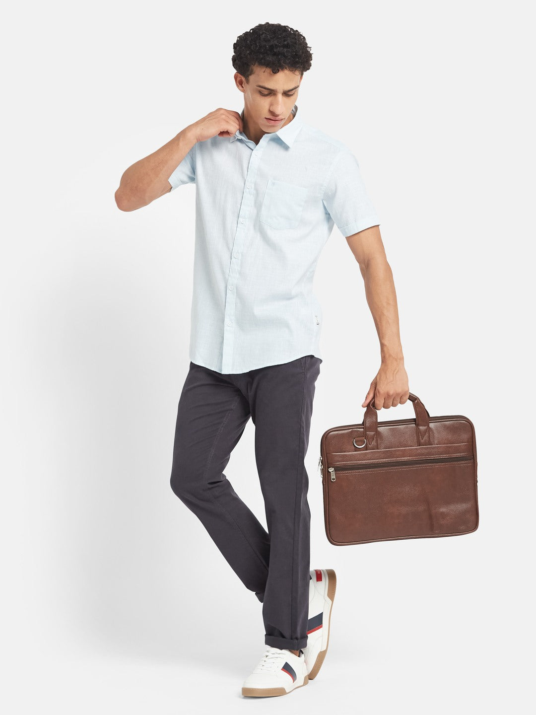 METTLE SS25 Spread Collar Cotton Casual Shirt