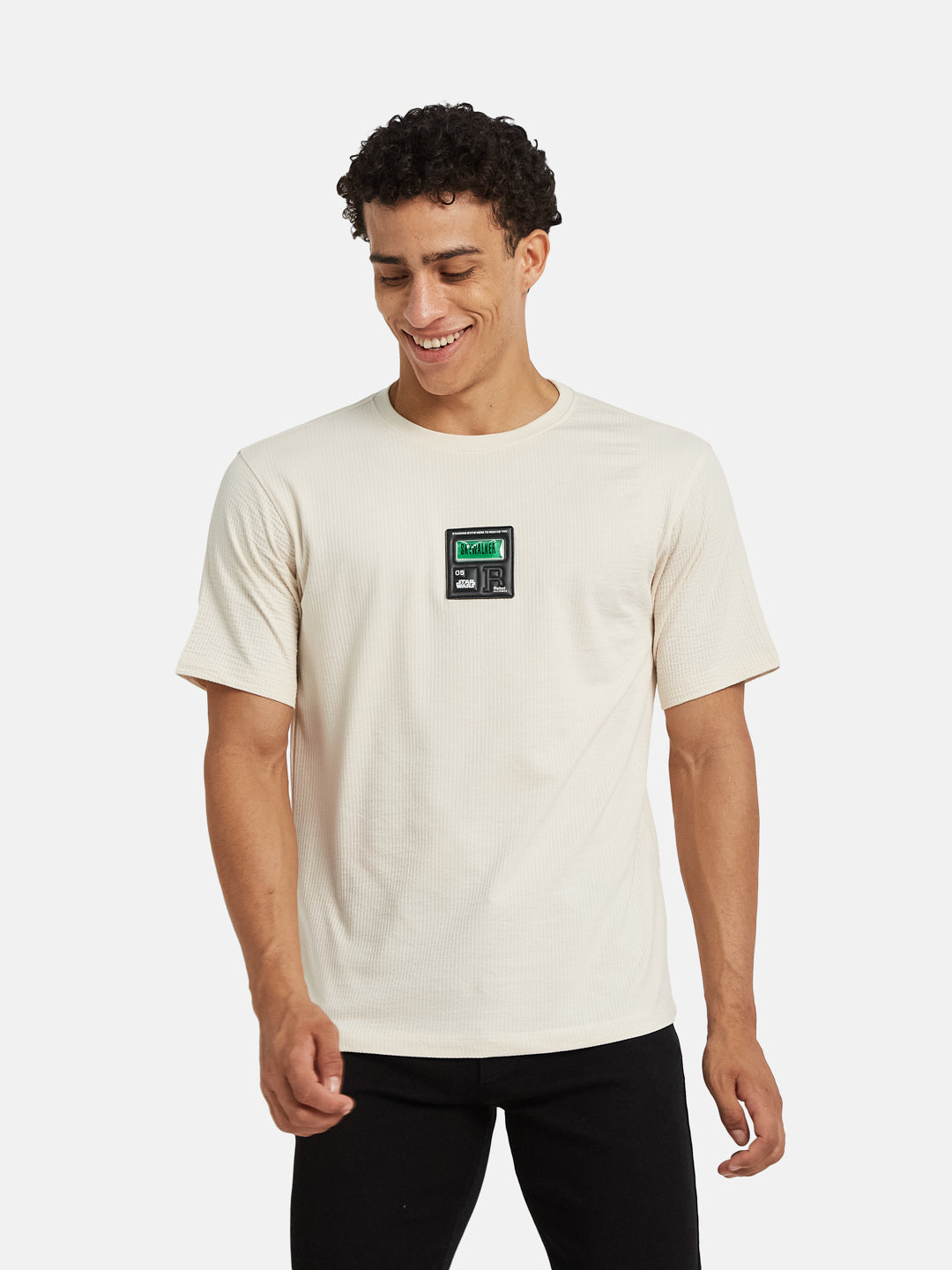 Octave Men Printed Applique Cotton Regular Fit T-shirt