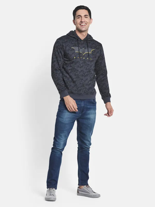 Men Grey Printed Sweatshirt