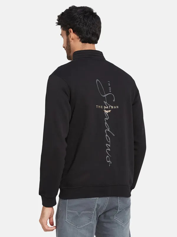 Octave Typography Printed Fleece Sweatshirt