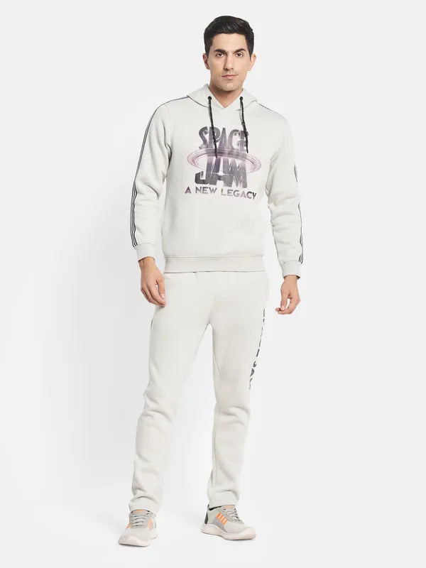 Men Grey Graphic Print Tracksuits