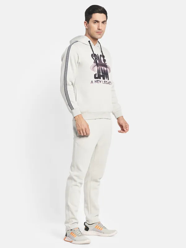 Men Grey Graphic Print Tracksuits