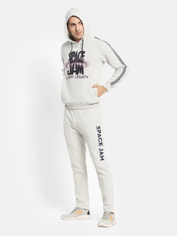 Men Grey Graphic Print Tracksuits