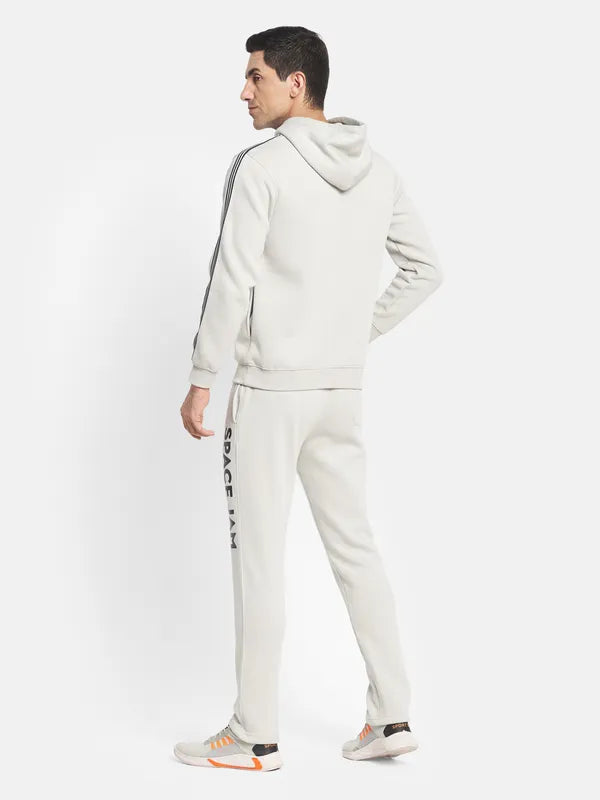 Men Grey Graphic Print Tracksuits