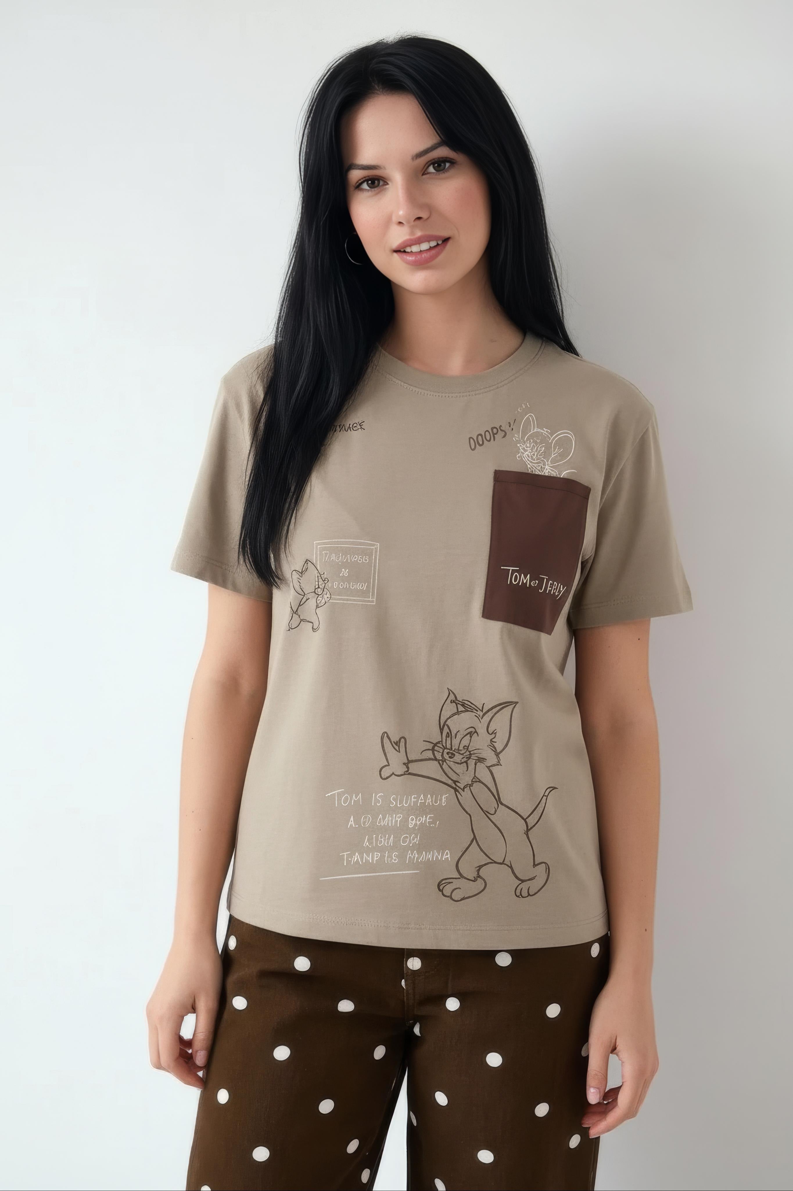 Women Printed Round Neck T-Shirt