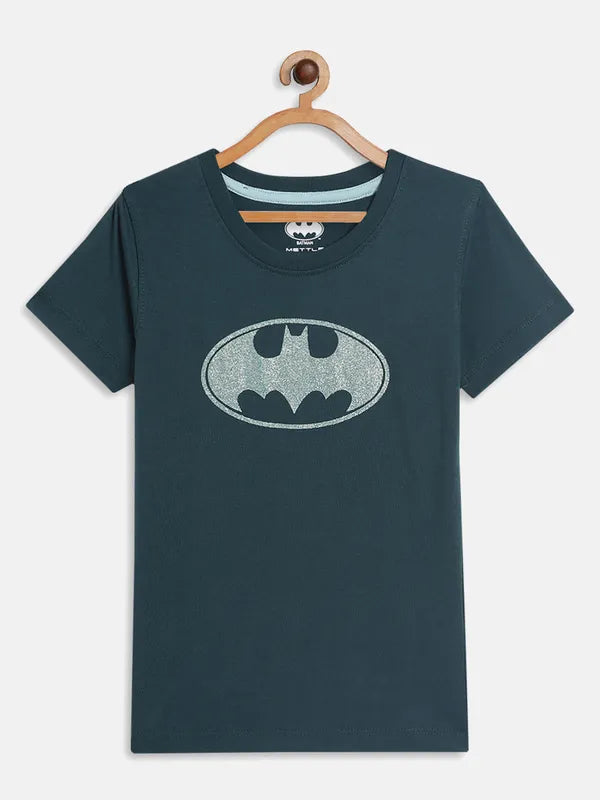 Teal Graphic Round Neck