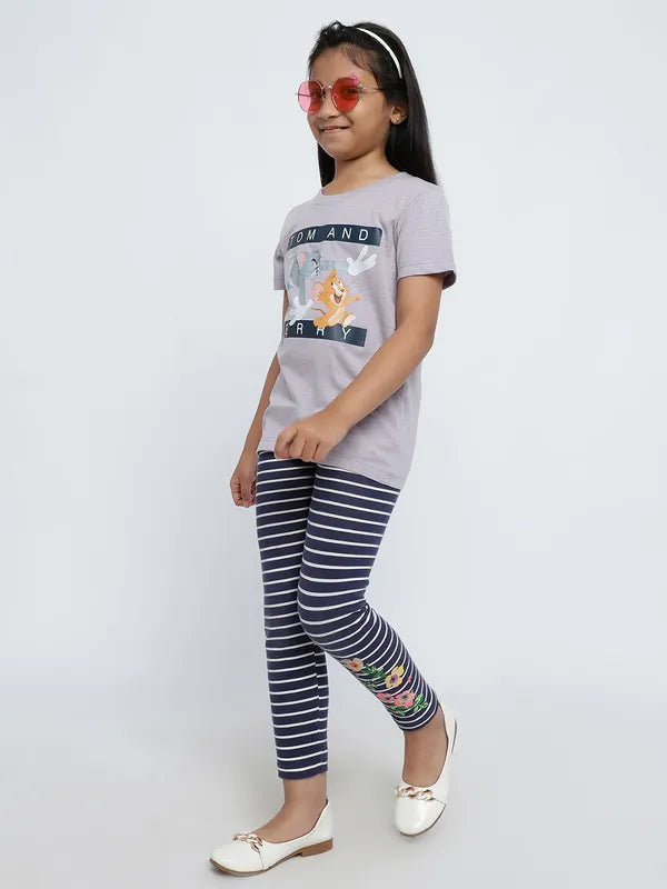 Mettle Girls Tom Jerry Printed Cotton T-Shirt