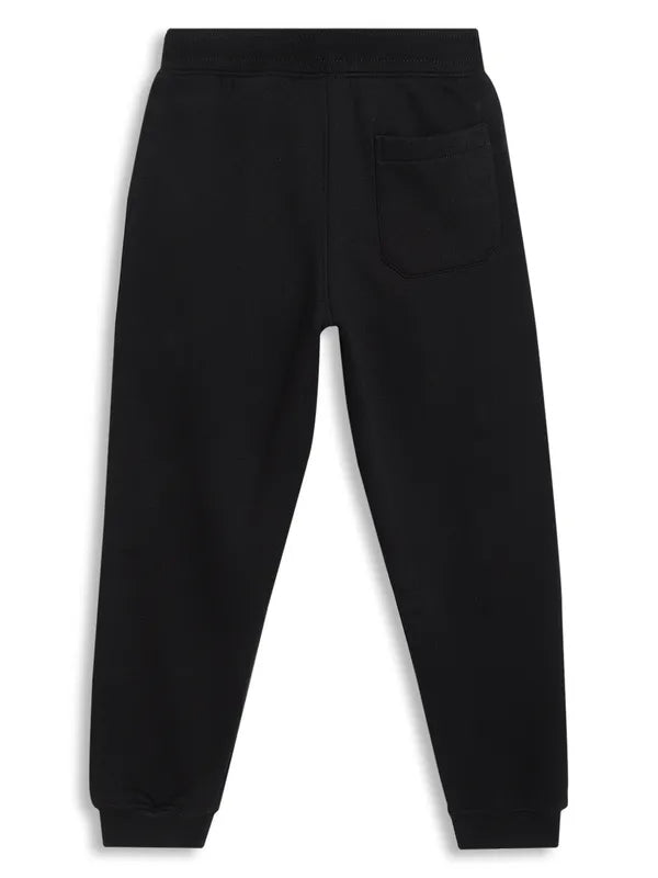 Octave Boys Black Printed Track Pants