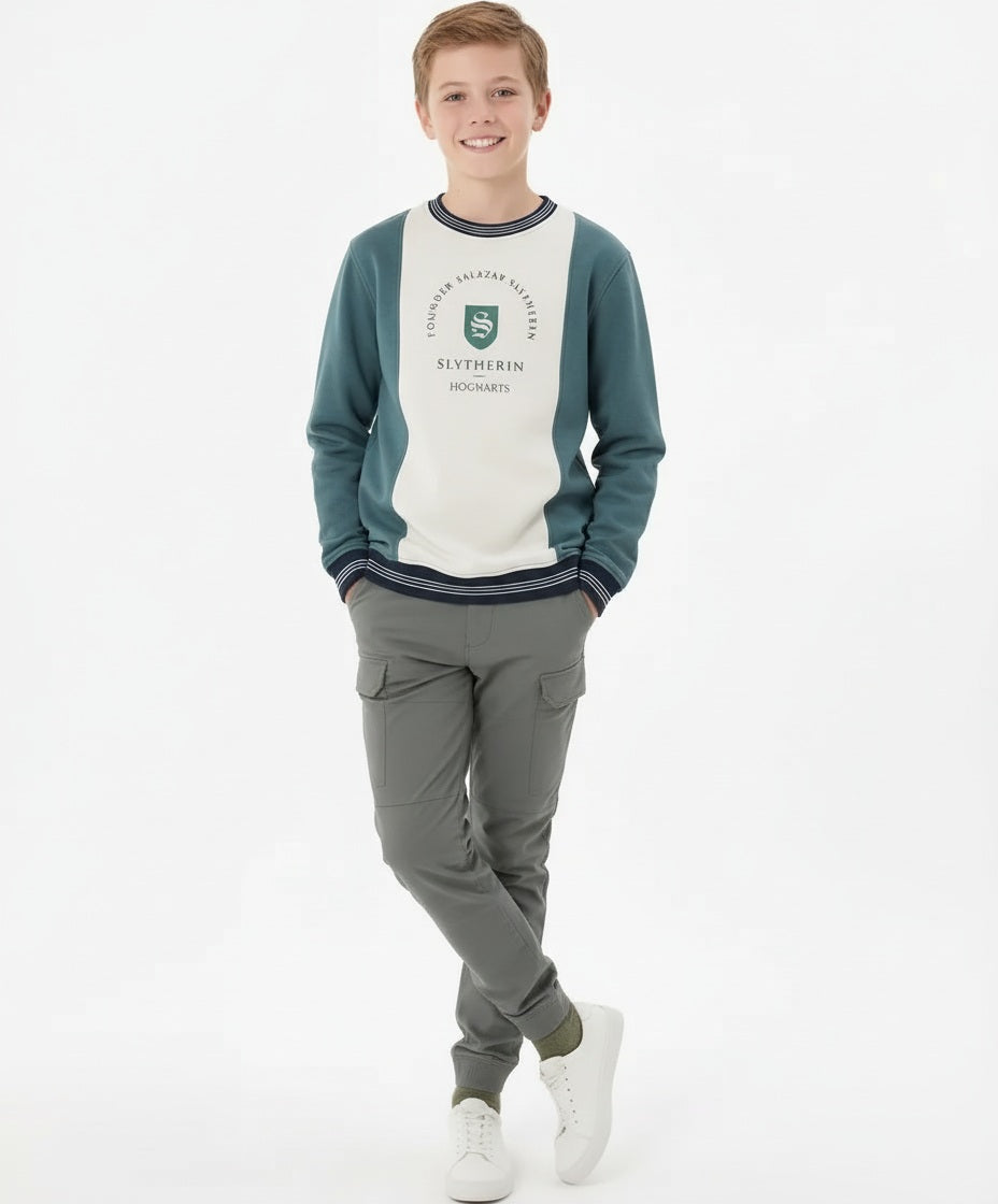 Boy Colourblocked Round Neck Sweatshirt
