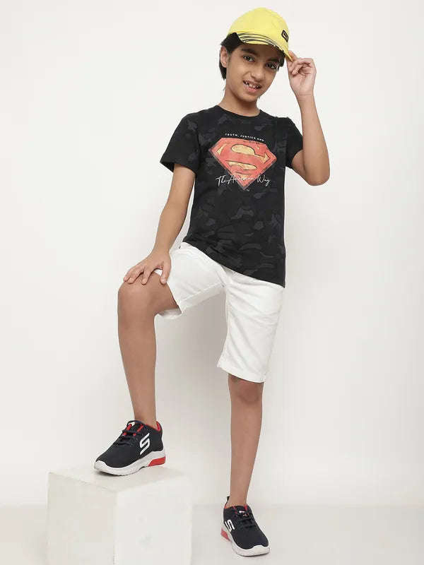 Octave Boys Typography Superman Printed T-Shirt