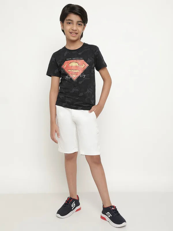 Octave Boys Typography Superman Printed T-Shirt