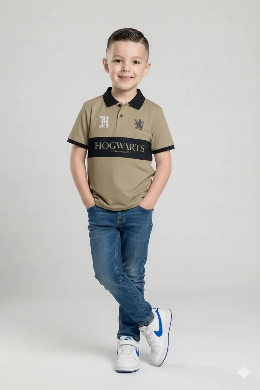 Octave Boys Printed Polo Collar T-shirt