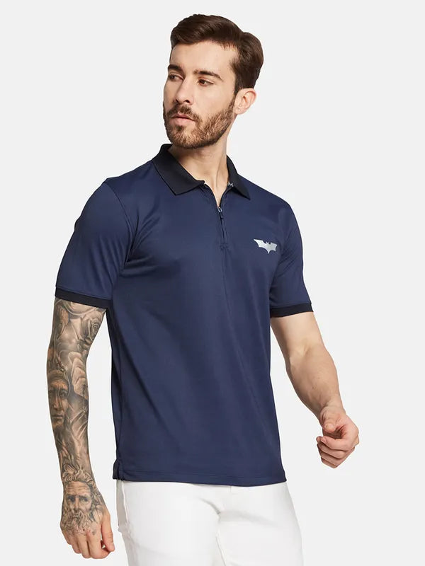 Octave Men Batman Polo Collar Solid T-Shirt