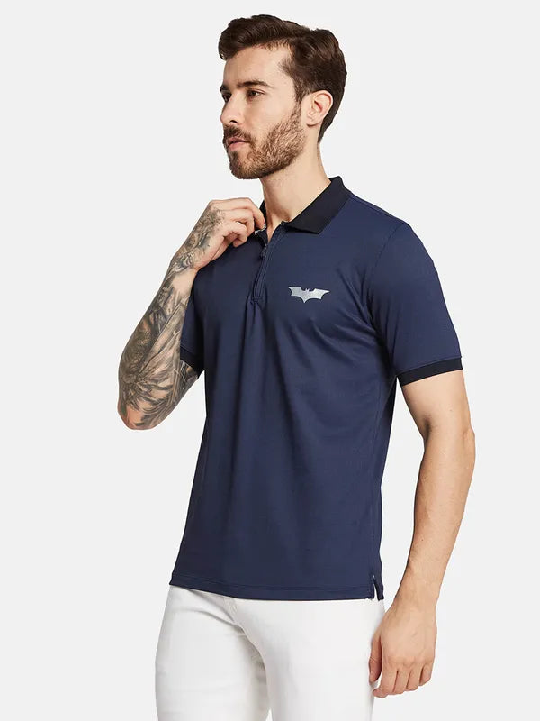 Octave Men Batman Polo Collar Solid T-Shirt