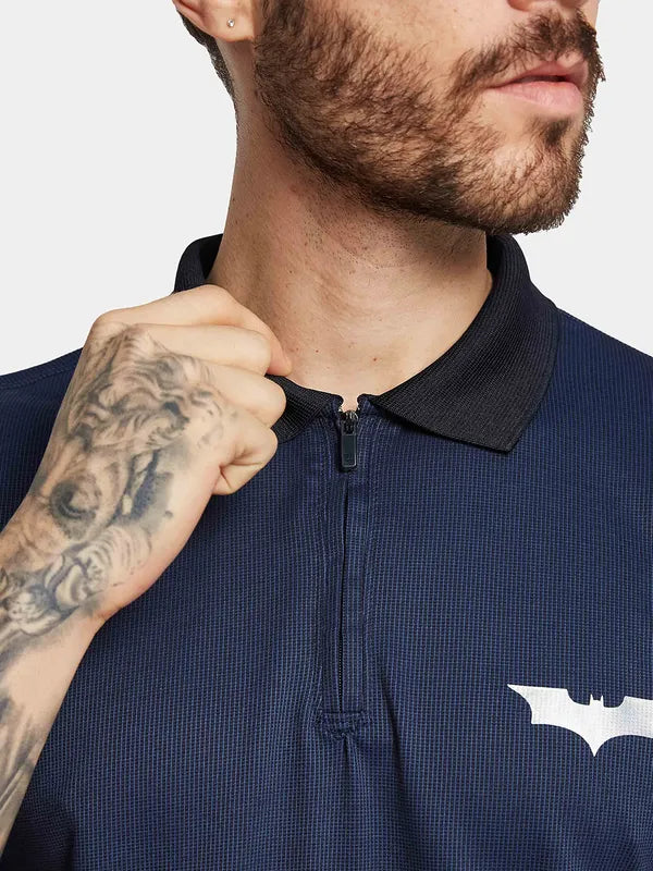 Octave Men Batman Polo Collar Solid T-Shirt