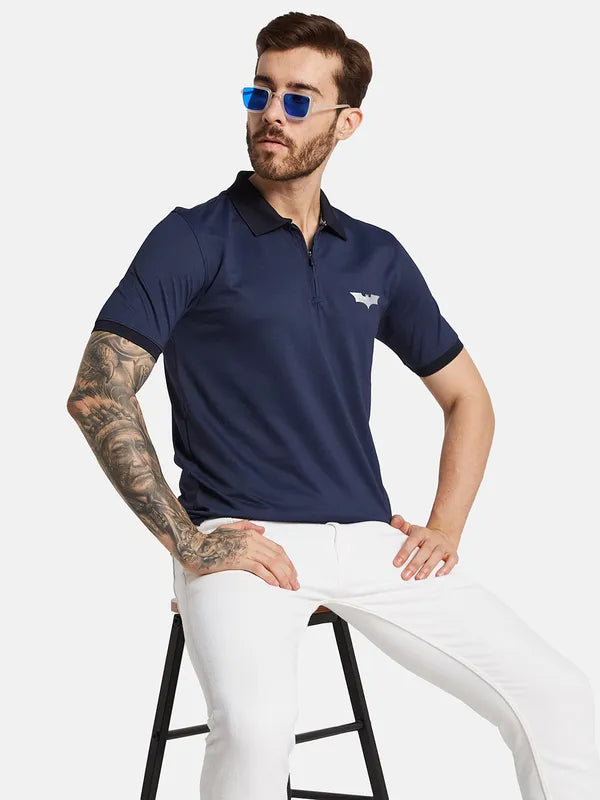 Octave Men Batman Polo Collar Solid T-Shirt