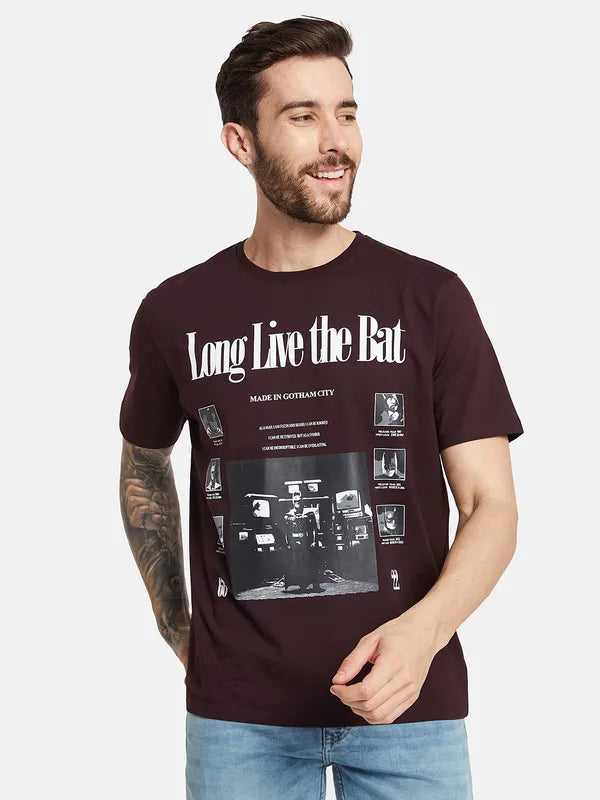 Octave Ss24 Men Typography Printed Round Neck T-Shirt